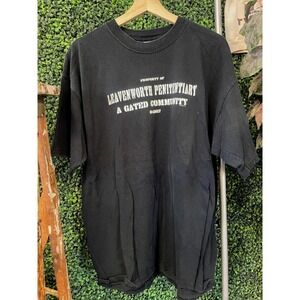 vtg 90s LEAVENWORTH PENITENTIARY Prison Tee vintage gangster skater baggy punk